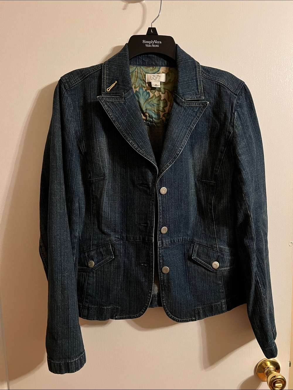 LOFT Dark Blue Denim Blazer Jacket